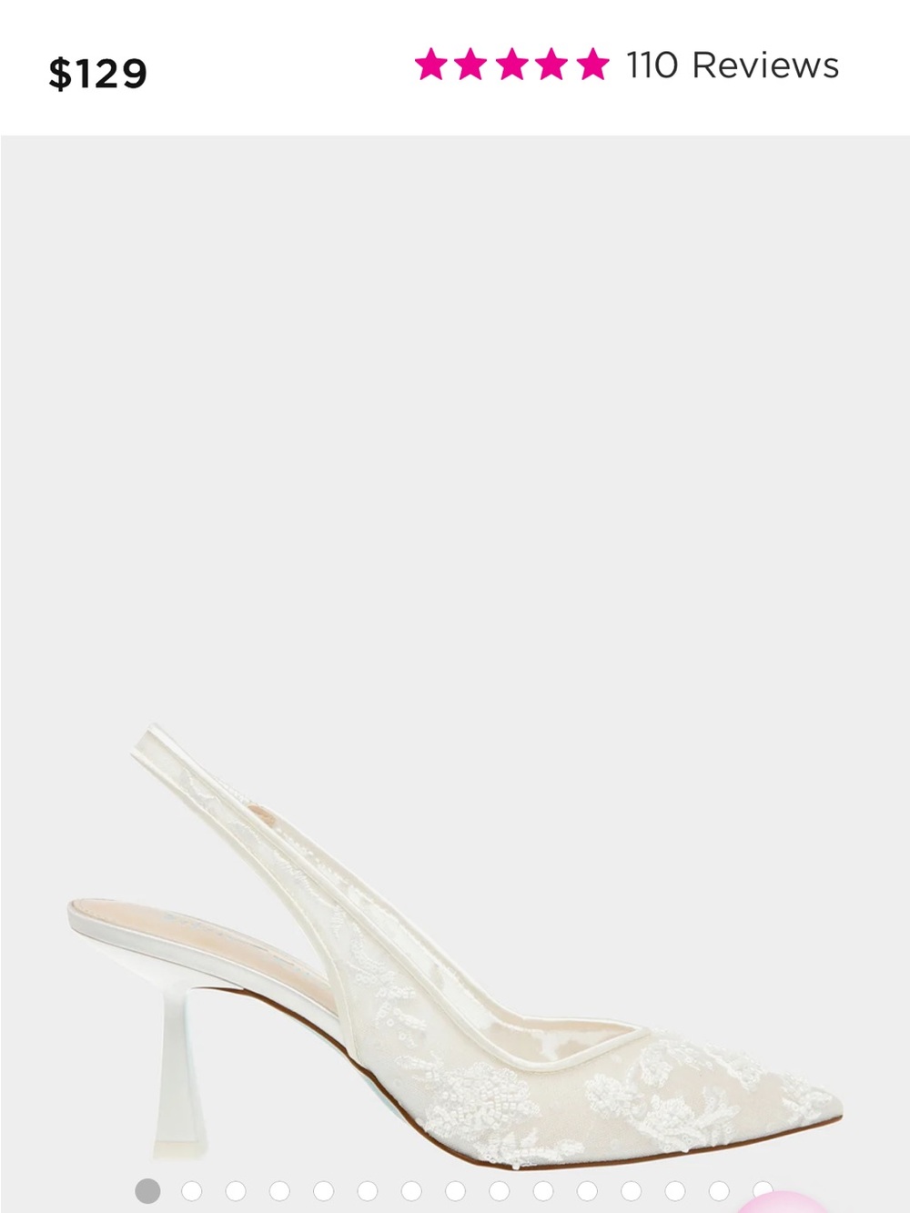 Betsey Johnson Ivory Lace Slingback Pumps